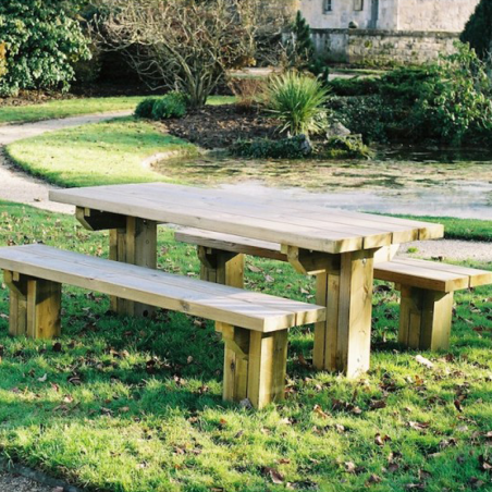 Table en bois avec bancs pour extérieur Table pique nique bois