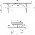 Dimensions de la table pique nique pmr Berlin