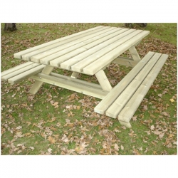 Table de jardin en bois grande largeur