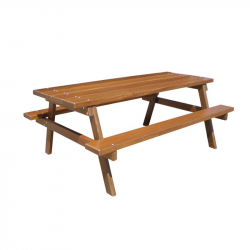 Table de jardin en bois foncé