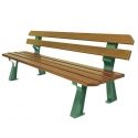 Banc en bois de pin traité et pieds doubles en acier