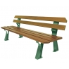 Banc en bois de pin traité et pieds doubles en acier