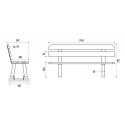 Dimensions du banc en bois