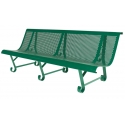 Banc en tôle, perforé rond, 3 pieds, vert