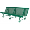 Banc en tôle, perforé rond, 3 pieds, vert