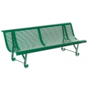 Banc en tôle, perforé rond, 2 pieds, vert