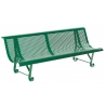 Banc en tôle, perforé rond, 2 pieds, vert