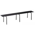 Banquette en acier, tubes oblong, noir profond.