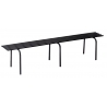 Banquette en acier, tubes oblong, noir profond.