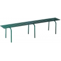 Banquette en acier, tubes oblong, vert