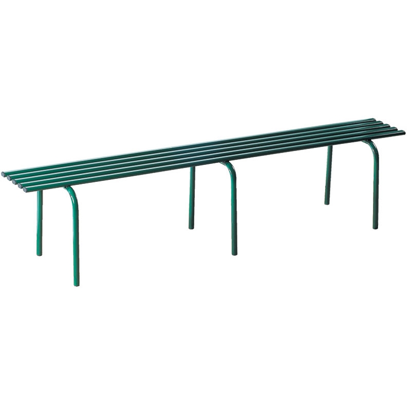 Banquette en acier, tubes oblong, vert