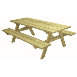 Table d’autoroute en bois pour le pique-nique