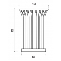 Dimensions de la corbeille en fer Cararcas.