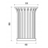 Dimensions de la corbeille en fer Cararcas.