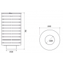 Dimensions de la corbeille en acier 65 litres