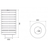 Dimensions de la corbeille en acier 65 litres