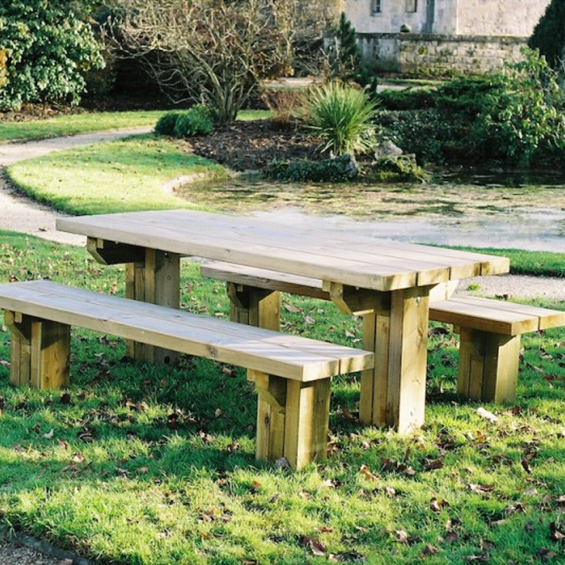 Table extérieur de picnic & jardin - 2m - 6 personnes - Bois
