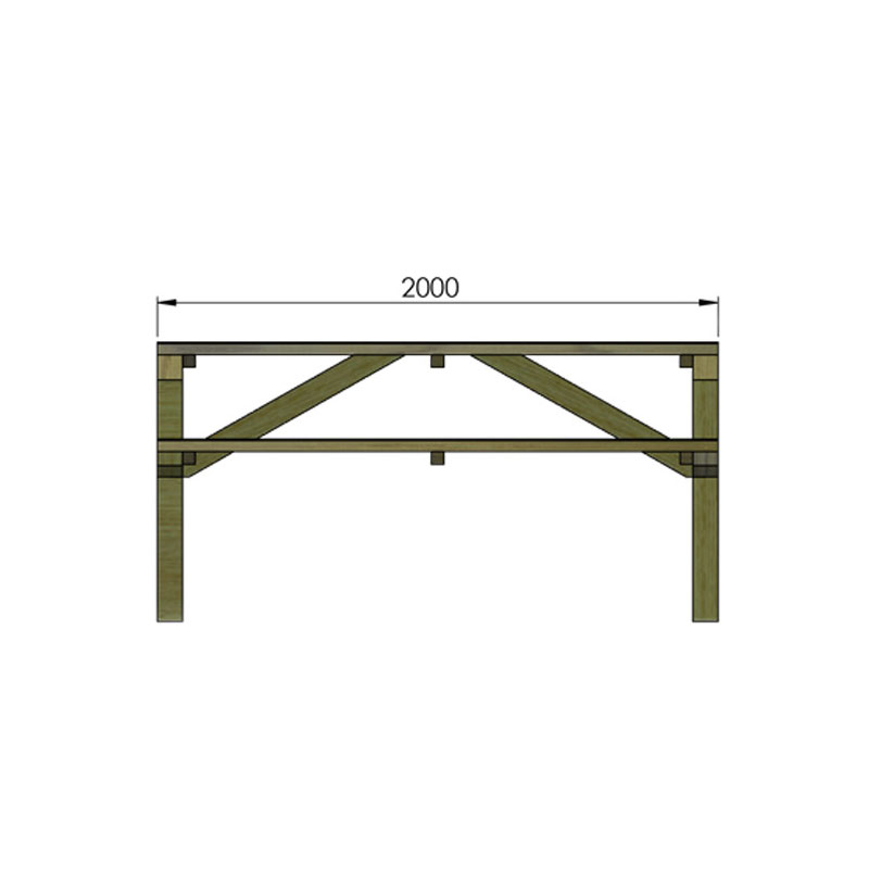 Dimensions de la table bois littoral