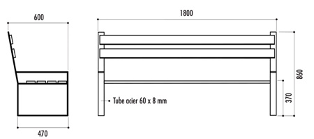 Banc Dallas aux 6 finitions, 6 lames